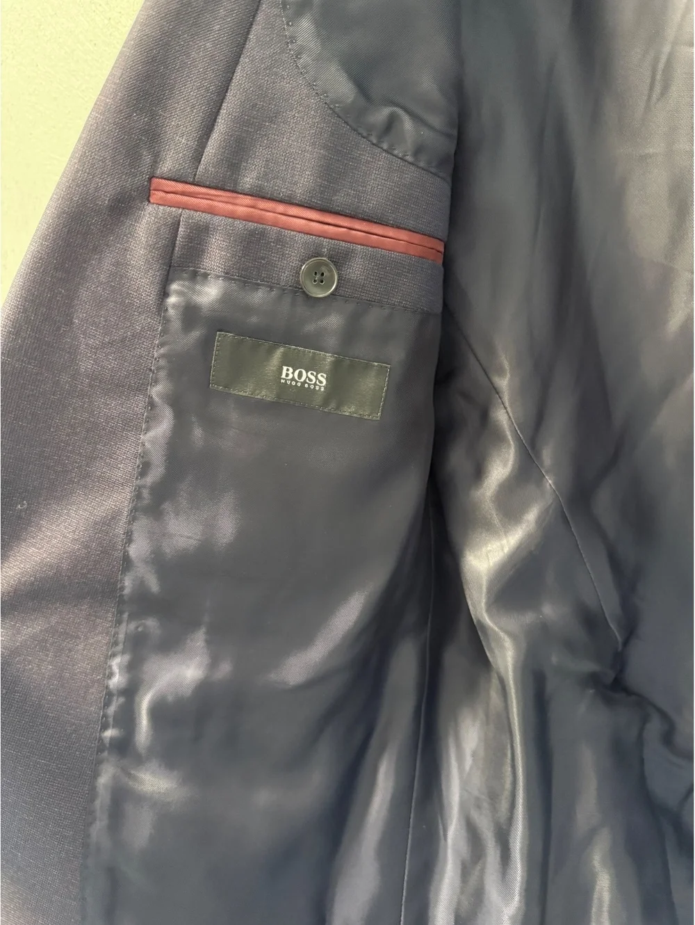 NWOT Hugo Boss Drago Dark Blue Super 120 Virgin Wool Jacket Size 42R